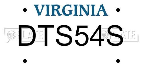 DTS54S Virginia License Plate