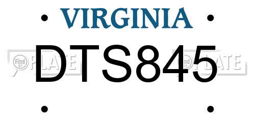 DTS845 Virginia License Plate