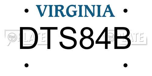 DTS84B Virginia License Plate