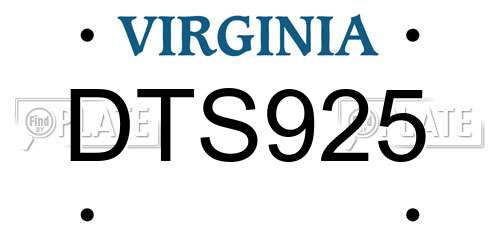 DTS925 Virginia License Plate