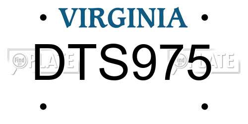 DTS975 Virginia License Plate