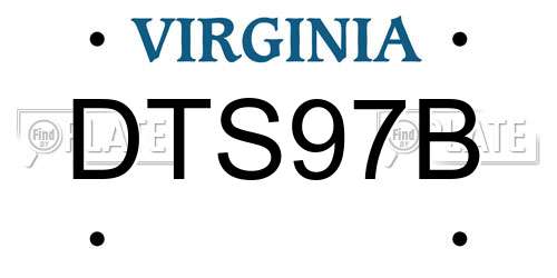 DTS97B Virginia License Plate