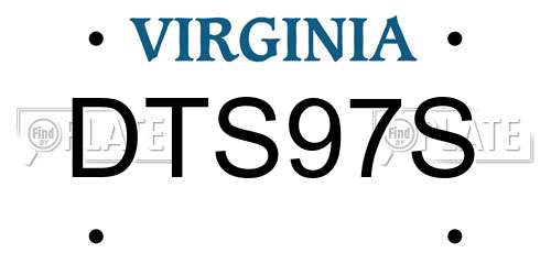 DTS97S Virginia License Plate