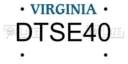 DTSE40 Virginia License Plate