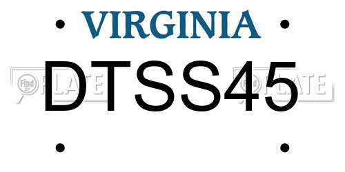 DTSS45 Virginia License Plate