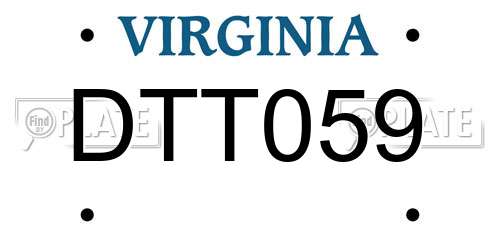 DTT059 Virginia License Plate
