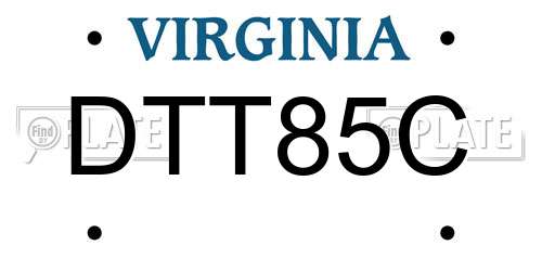 DTT85C Virginia License Plate