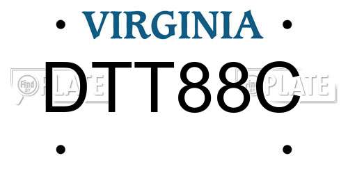 DTT88C Virginia License Plate