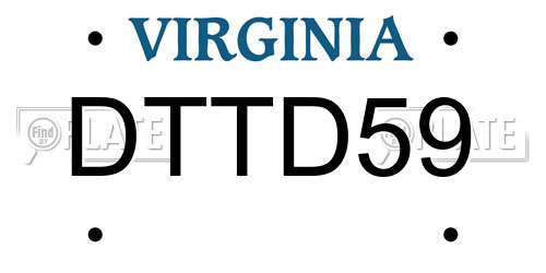 DTTD59 Virginia License Plate