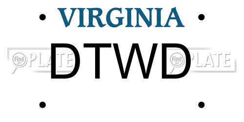 DTWD Virginia License Plate