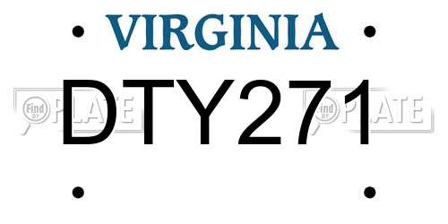DTY271 Virginia License Plate