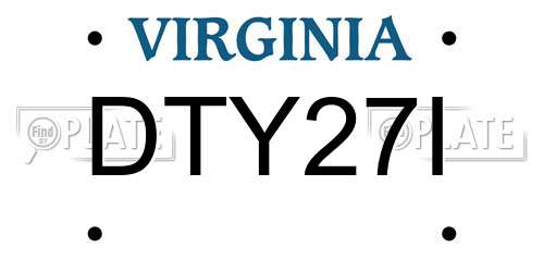 DTY27I Virginia License Plate
