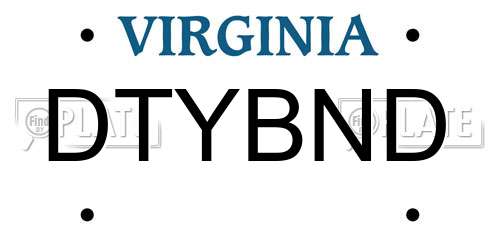 DTYBND Virginia License Plate