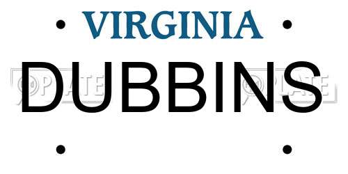 DUBBINS Virginia License Plate