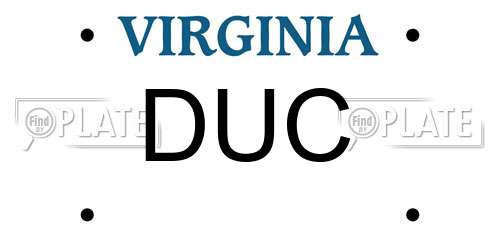 DUC Virginia License Plate