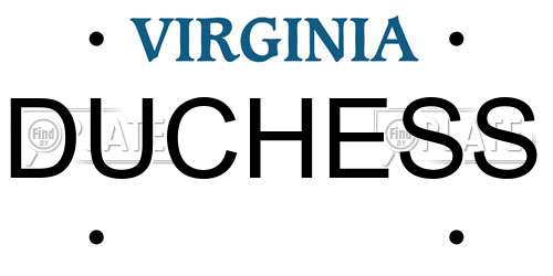DUCHESS Virginia License Plate