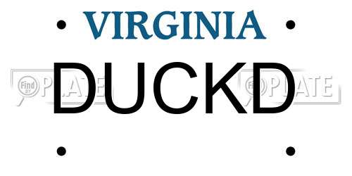 DUCKD Virginia License Plate
