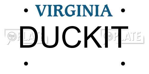 DUCKIT Virginia License Plate