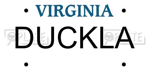 DUCKLA Virginia License Plate