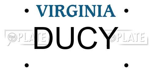 DUCY Virginia License Plate