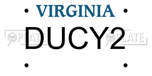 DUCY2 Virginia License Plate