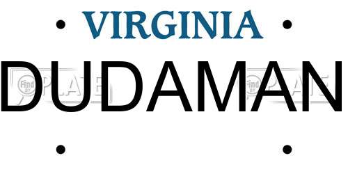 DUDAMAN Virginia License Plate