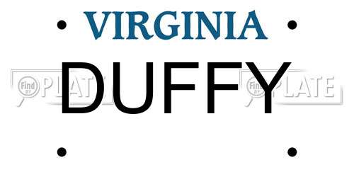 DUFFY Virginia License Plate