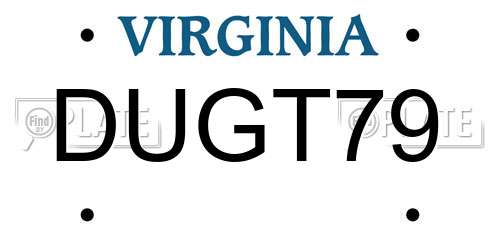 DUGT79 Virginia License Plate