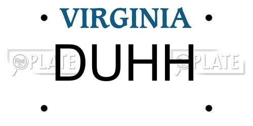 DUHH Virginia License Plate