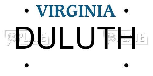 DULUTH Virginia License Plate