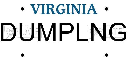 DUMPLNG Virginia License Plate