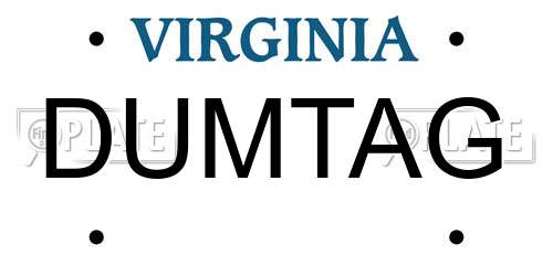 DUMTAG Virginia License Plate