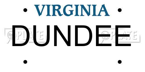 DUNDEE Virginia License Plate