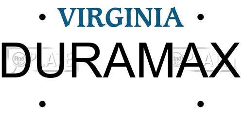 DURAMAX Virginia License Plate