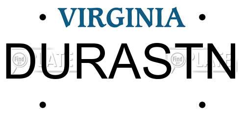 DURASTN Virginia License Plate