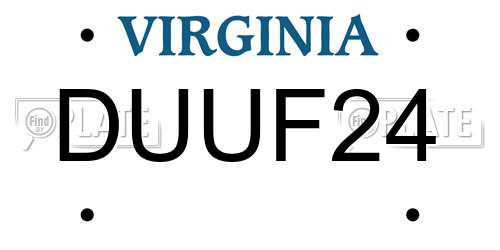 DUUF24 Virginia License Plate