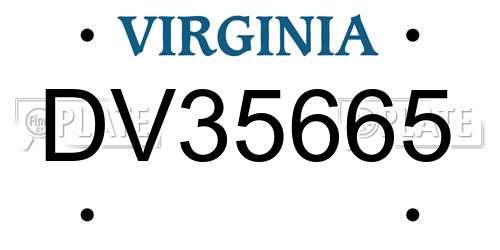DV35665 Virginia License Plate