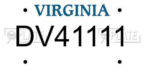 DV41111 Virginia License Plate