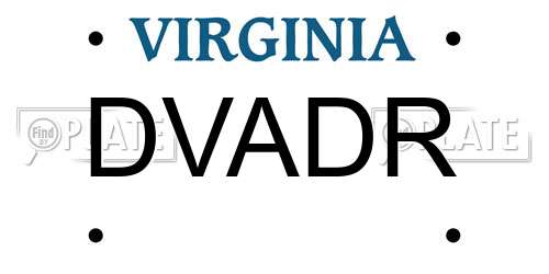 DVADR Virginia License Plate