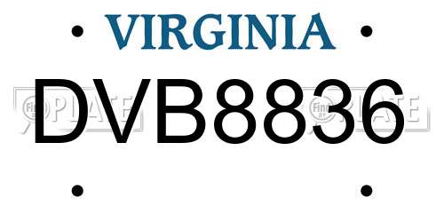 DVB8836 Virginia License Plate
