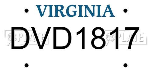 DVD1817 Virginia License Plate