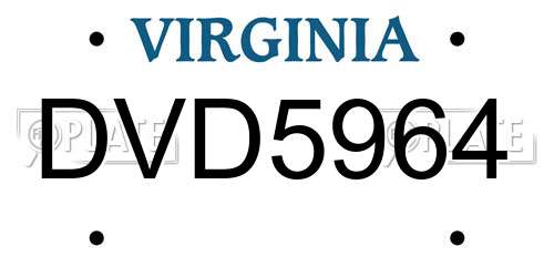 DVD5964 Virginia License Plate