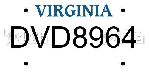 DVD8964 Virginia License Plate