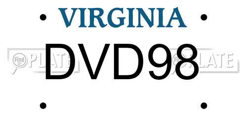 DVD98 Virginia License Plate