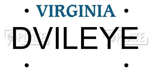 DVILEYE Virginia License Plate