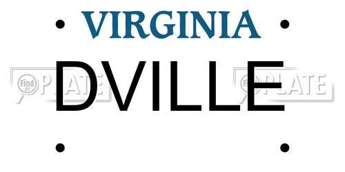 DVILLE Virginia License Plate
