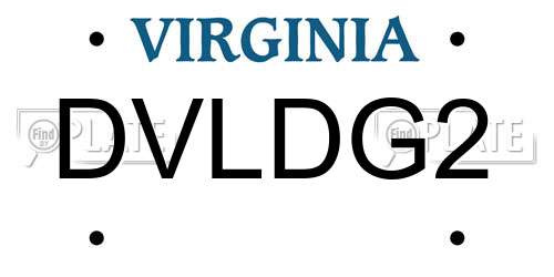 DVLDG2 Virginia License Plate