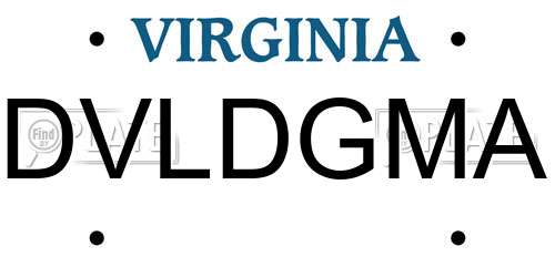 DVLDGMA Virginia License Plate