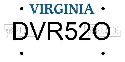 DVR52O Virginia License Plate