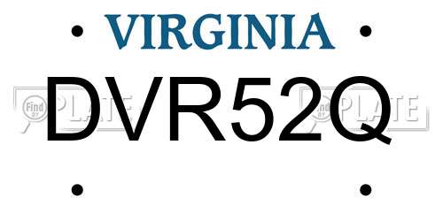 DVR52Q Virginia License Plate
